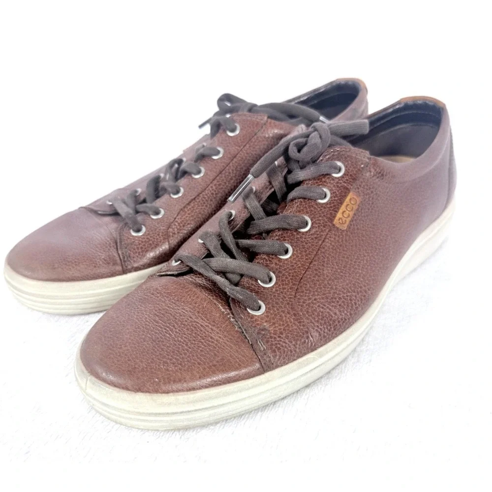Ecco SOFT 7 Street Sneakers Shoes Brown Comfort Men's Size EU 45. US 11